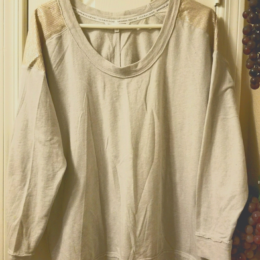 Victoria Secret Beige long sleeve with sequins